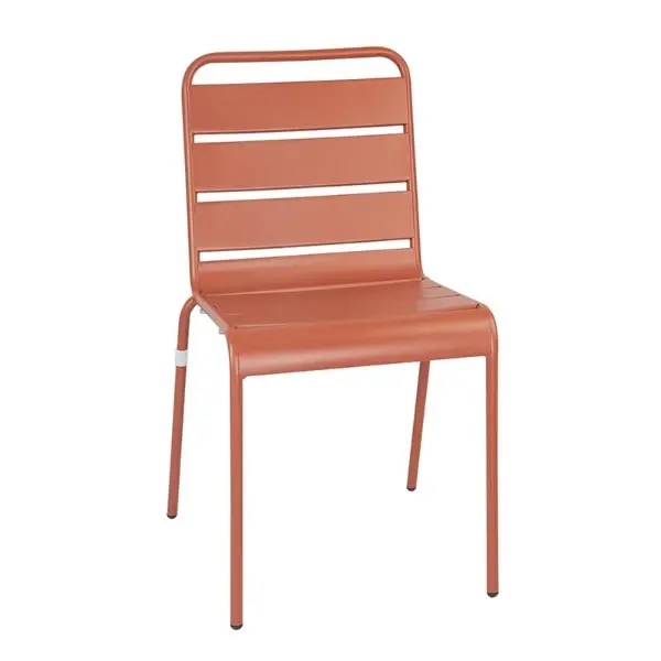 Stoelen | Staal | Terracotta | In-/Outdoor | Stapelbaar | 4 Stuks | 400x500x830(h)mm