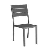 Bolero Stoelen | VALLETTA | Kunststof | Grey | In-/Outdoor | Stapelbaar | 4 Stuks | 445x510x890(h)mm