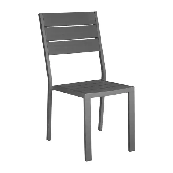 Stoelen | VALLETTA | Kunststof | Grey | In-/Outdoor | Stapelbaar | 4 Stuks | 445x510x890(h)mm