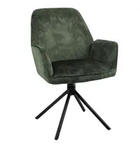 E.R.S. Draaistoelen | Fluweel/Metaal | Groen | Zwarte Poten | Indoor | 2 Stuks | 600x640x880(h)mm 