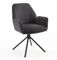 E.R.S. Draaistoelen | Stof/Metaal | Antraciet | Zwarte Poten | Indoor | 2 Stuks | 600x640x880(h)mm 