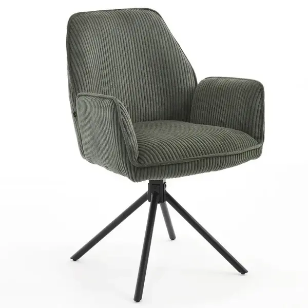 Draaistoelen | Stof/Metaal | Groen | Zwarte Poten | Indoor | 2 Stuks | 600x640x880(h)mm