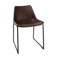 Bolero Stoelen | RODEO | Kunstleer/Staal | Mokka | Zwarte Poten | Indoor | 2 Stuks | 455x540x725(h)mm