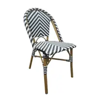 Bolero Stoelen | Rotan/Aluminium | Black | Houtlook Frame | In-/Outdoor | Stapelbaar | 2 Stuks | 564x890(h)mm 