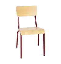 Bolero Stoelen | CANTINA | Hout/Staal |  Hout (Essen) | Rood Frame | Indoor | Stapelbaar | 4 Stuks | 480x580x830(h)mm 