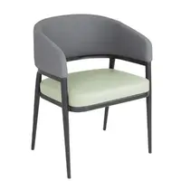 Bolero Stoelen | MERIDIAN | Stof/Staal | Pistache | Zwart Frame | Indoor | 2 Stuks | 550x570x773(h)mm 