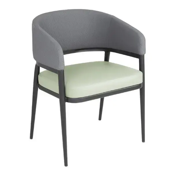 Stoelen | MERIDIAN | Stof/Staal | Pistache | Zwart Frame | Indoor | 2 Stuks | 550x570x773(h)mm