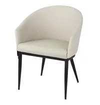 Bolero Stoelen | SLOANE | Stof/Staal | Creme | Zwarte Poten | Indoor | 2 Stuks | 530x540x778(h)mm 