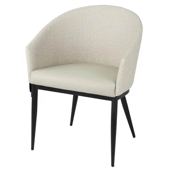 Stoelen | SLOANE | Stof/Staal | Creme | Zwarte Poten | Indoor | 2 Stuks | 530x540x778(h)mm