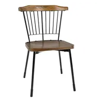 Bolero Stoelen | SCANDI | Hout/Staal | Houtlook | Zwart Frame | Indoor | 2 Stuks | 520x500x815(h)mm 