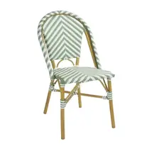 Bolero Stoelen | Rotan/Aluminium | Light Green | Houtlook Frame | In-/Outdoor | Stapelbaar | 2 Stuks | 463x520x890(h)mm 