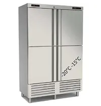 Coreco Koel-/Vrieskast | 1165L | RVS | -15°C/-20°C & -2°C/+8°C | Geforceerd | Temperatuur-/Deuralarm | 1370x735x2115(h)mm