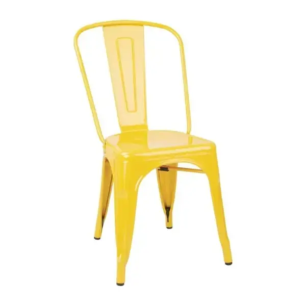 Stoelen | BISTRO | Staal | Yellow | In-/Outdoor | Stapelbaar | 4 Stuks | 425x510x850(h)mm