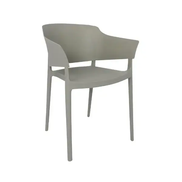 Stoelen | LORENZO | Kunststof | Grey | In-/Outdoor | Stapelbaar | 2 Stuks | 530x500x775(h)mm