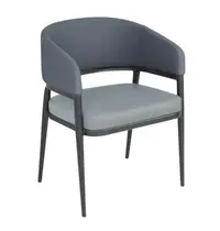 Bolero Stoelen | MERIDIAN | Stof/Staal | Greystone Blue | Zwart Frame | Indoor | 2 Stuks | 550x570x773(h)mm 