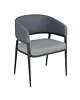 Bolero Stoelen | MERIDIAN | Stof/Staal | Greystone Blue | Zwart Frame | Indoor | 2 Stuks | 550x570x773(h)mm 