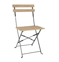 Bolero Opklapbare Stoelen | PERTH | Staal | Houtlook | In-/Outdoor | 2 Stuks | 570x450x845(h)mm
