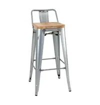 Bolero Barkrukken | BISTRO | Hout/Staal | Hout (Essen) | Zilver Frame | Indoor | 4 Stuks | 430x450x900(h)mm 