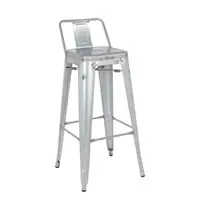 Bolero Barkrukken | BISTRO | Staal | Zilverkleurig | In-/Outdoor | 4 Stuks | 433x433x942(h)mm 