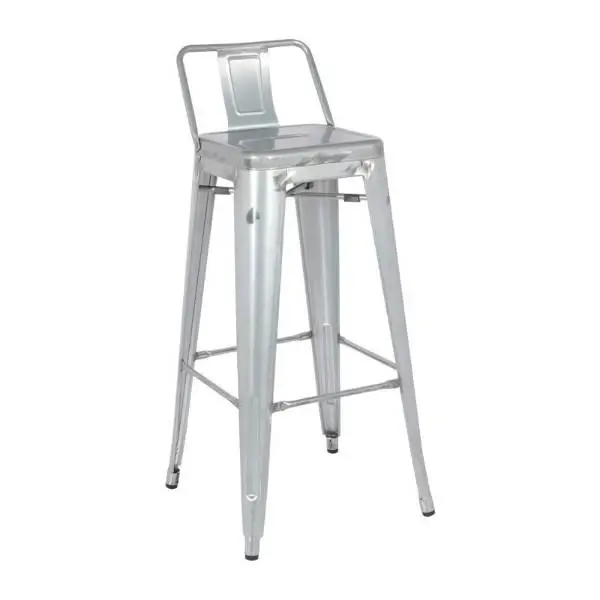 Barkrukken | BISTRO | Staal | Zilverkleurig | In-/Outdoor | 4 Stuks | 433x433x942(h)mm