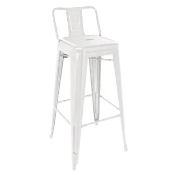 Barkrukken | BISTRO | Staal | Wit | In-/Outdoor | 4 Stuks | 433x433x942(h)mm