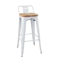 Bolero Barkrukken | BISTRO | Hout/Staal | Hout (Essen) | Wit Frame | Indoor | 4 Stuks | 430x450x900(h)mm