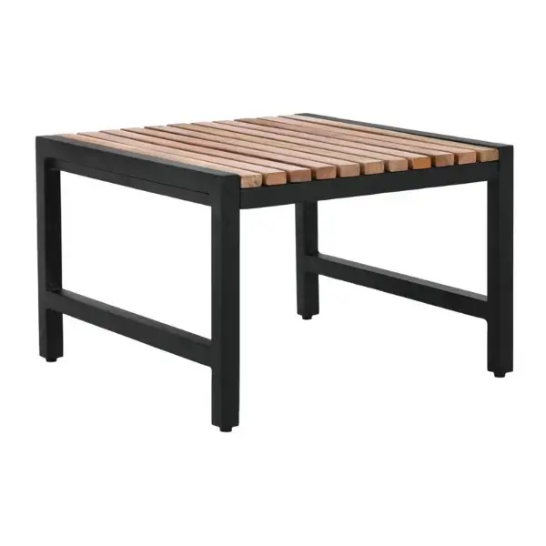 Krukken | Hout/Staal | Hout (Acacia) | Zwart Frame | In-/Outdoor | 4 Stuks | 450x450x300(h)mm