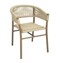 Bolero Stoelen | FLORENCE | Aluminium Rotan/Aluminium | Naturel | In-/Outdoor | Stapelbaar | 2 Stuks | 610x540x750(h)mm
