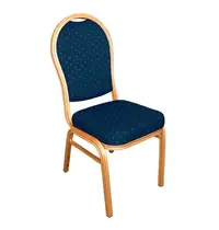 Bolero Banketstoelen | Textiel/Aluminium | Blue | Goudkleurig Frame | Indoor | Stapelbaar | 4 Stuks | 440x470x940(h)mm