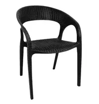 Bolero Stoelen | Kunststof | Black | In-/Outdoor | Stapelbaar | 4 Stuks | 550x595x820(h)mm
