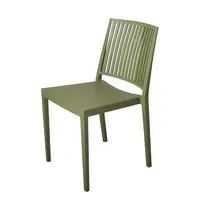 Attends Stoelen | BALTIMORE | Kunststof | Olive | In-/Outdoor | Stapelbaar | 4 Stuks | 460x560x820(h)mm
