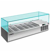 Saro Opzetkoelvitrine | 5x 1/3 GN + 1x 1/2 GN | +2°C/+8°C | 1500x395x435(h)mm 