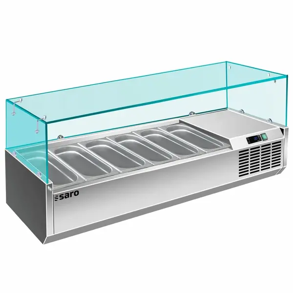 Opzetkoelvitrine | 5x 1/3 GN + 1x 1/2 GN | +2°C/+8°C | 1500x395x435(h)mm