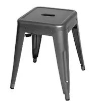 Bolero Krukken | BISTRO | Staal | Grey | In-/Outdoor | Stapelbaar | 4 Stuks | 400x400x460(h)mm