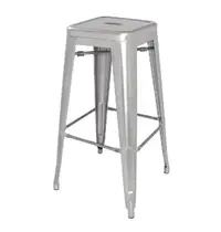 Bolero Barkrukken | BISTRO | Staal | Silver | In-/Outdoor | Stapelbaar | 4 Stuks | 425x425x770(h)mm