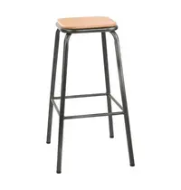 Bolero Barkrukken | CANTINA | Hout/Staal | Hout (Essen) | Grijs Frame | Indoor | Stapelbaar | 4 Stuks | 420x420x780(h)mm 