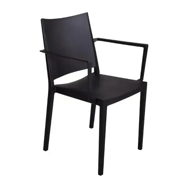 Stoelen | FLORENCE | Kunststof | Black | In-/Outdoor | Stapelbaar | 4 Stuks | 460x560x820(h)mm