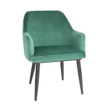 Bolero Stoelen | LIA VELVET | Fluweel/Metaal | Dark Green | Grijze Poten | Indoor | 2 Stuks | 580x506x810(h)mm