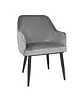 Bolero Stoelen | LIA VELVET | Fluweel/Metaal | Grey | Zwarte Poten | Indoor | 2 Stuks | 580x506x810(h)mm 