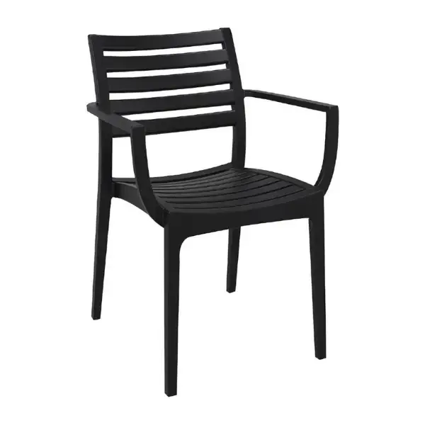Stoelen | ARTEMIS | Kunststof | Black | In-/Outdoor | Stapelbaar | 2 Stuks | 580x580x820(h)mm