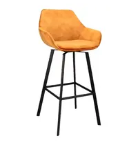 HC Barkrukken | RENE | Fluweel/Metaal | Cognac | Zwarte Poten | Indoor | 2 Stuks | 530x540x1050(h)mm
