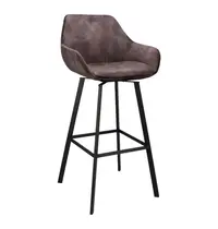 HC Barkrukken | RENE | Fluweel/Metaal | Anthracite | Zwarte Poten | Indoor | 2 Stuks | 530x540x1050(h)mm