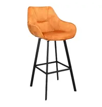 HC Barkrukken | BIAS | Fluweel/Metaal | Cognac | Zwarte Poten | Indoor | 2 Stuks | 500x570x1100(h)mm