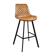 HC Barkrukken | EMPERIO | Kunstleer/Metaal | Cognac | Zwarte Poten | Indoor | 2 Stuks | 500x500x1080(h)mm 