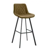 HC Barkrukken | JORIS | Leer/Metaal | Moss | Zwarte Poten | Indoor | 2 Stuks | 500x550x1080(h)mm