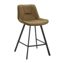 HC Barkrukken | CARMEN | Leer/Metaal | Moss | Zwarte Poten | Indoor | 2 Stuks | 500x550x1100(h)mm