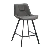 HC Barkrukken | CARMEN | Leer/Metaal | Graphite | Zwarte Poten | Indoor | 2 Stuks | 500x550x1100(h)mm