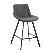 HC Barkrukken | JORIS | Leer/Metaal | Graphite | Zwarte Poten | Indoor | 2 Stuks | 500x550x950(h)mm