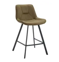 HC Barkrukken | CARMEN | Leer/Metaal | Moss | Zwarte Poten | Indoor | 2 Stuks | 500x550x950(h)mm