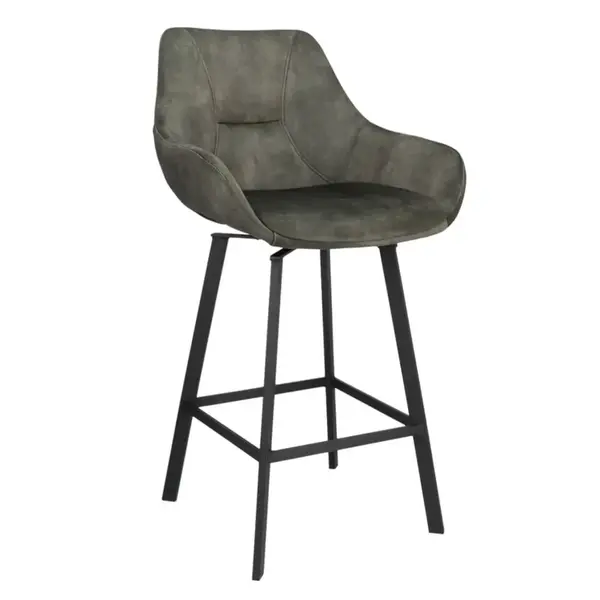 Barkrukken | BIAS | Fluweel/Metaal | Hunter | Zwarte Poten | Indoor | 2 Stuks | 500x570x950(h)mm